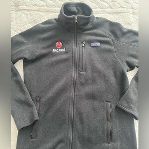 Patagonia Worn Wear Bacardi Black Zip Up Fleece Men's Size Medium